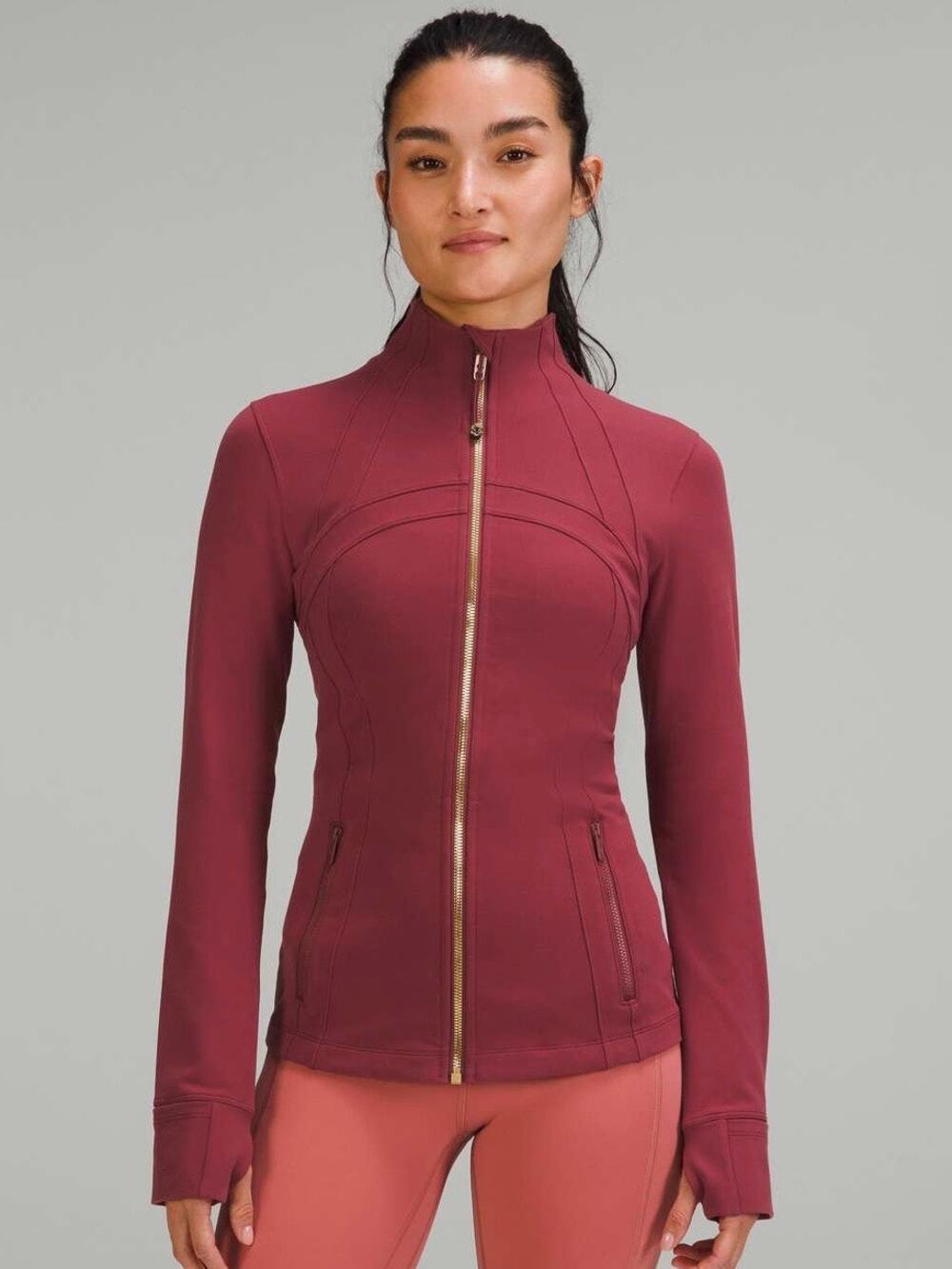 Lululemon Mulled Wine Gold Zipper Sporty Athletic Luon Define Jacket SIZE 12